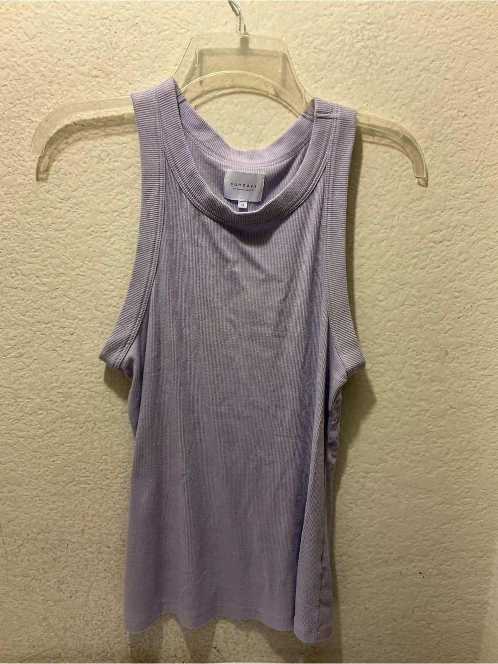 We are sundays Lilac Ribbed Tank Top - Women's Sleeveless Tee size M